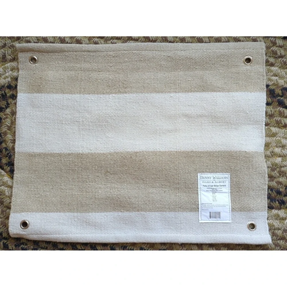 Bunny Williams Dash & Albert Handwoven Sample Rug Pet‎ UV Falls Village Cement